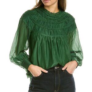 NWT Rebecca Taylor Blouse - Green - Silk Blend